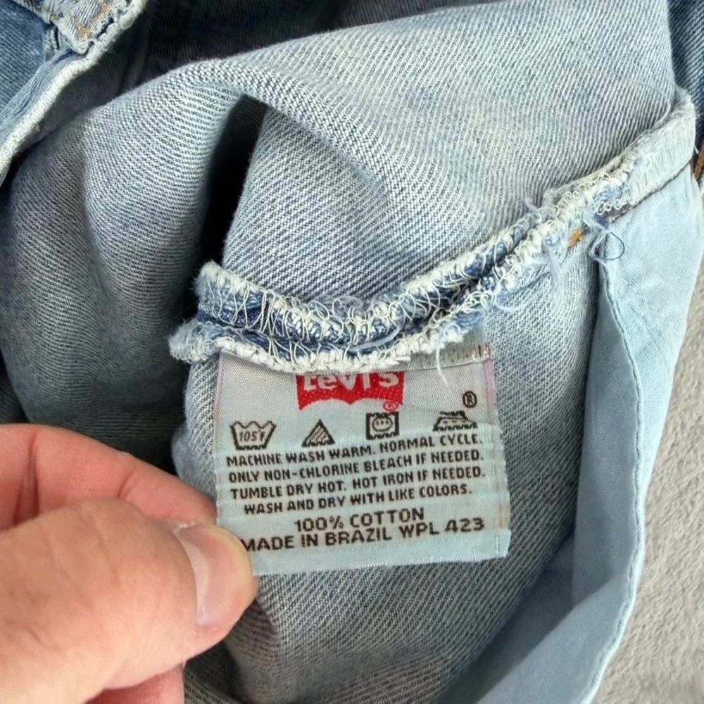 Vintage Levi's 501 Button Fly Denim Jeans Men 34x29.5 (Tag 36x30) Blue Fade Wash